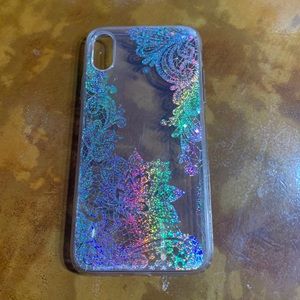 iPhone XR clear lace holographic phone case.